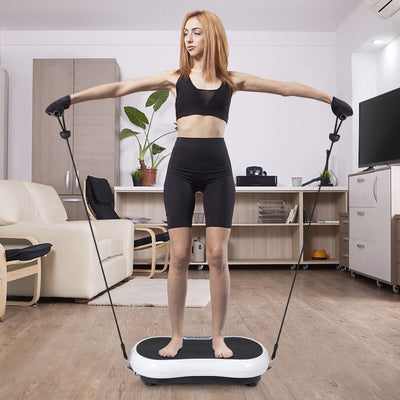 Vibration Plate Exercise Machine Training Equipment for Weight Loss Toning Whie