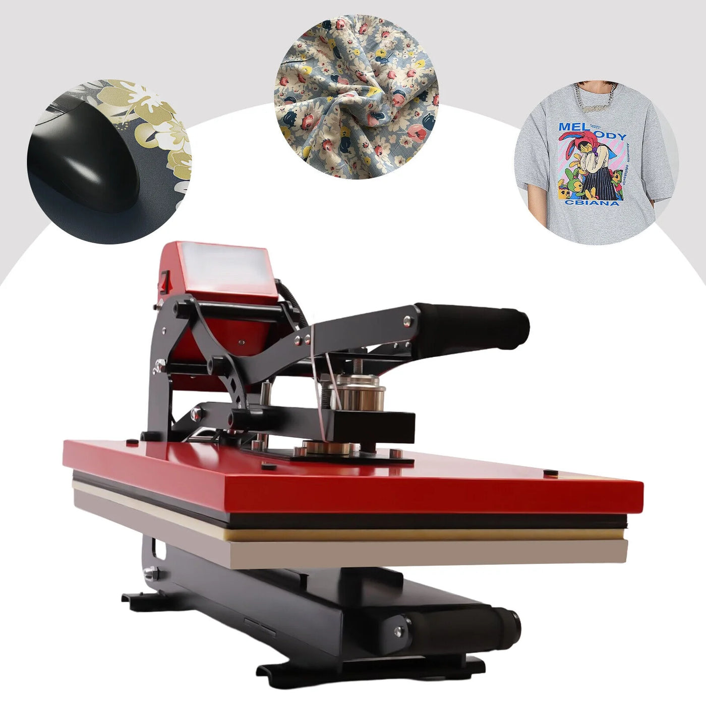 16" x 20" Clamshell Semi-Auto Open Heat Press Machine Slide Out Function Heavy Heat Press Machine