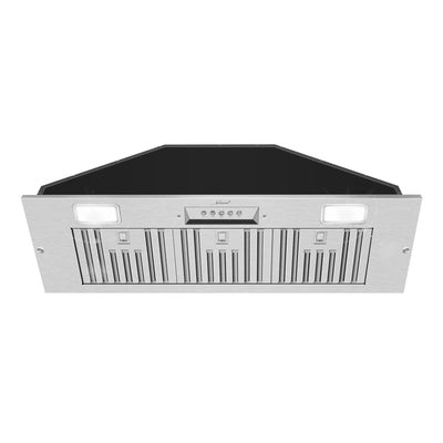 Range Hood, Ultra Quiet Stainless Steel Ducted Insert/Built-in Kitchen Vent Hood with Powerful Suction, LED Lights and Dishwasher Safe Filters, 3-Speed 600 CFM (36in Cold)