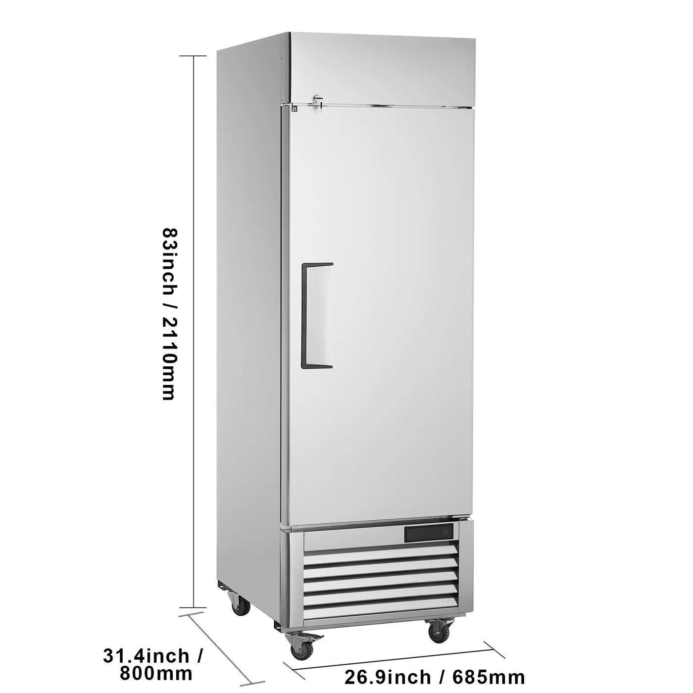 SKYSHALO Commercial Freezer 19.32 Cu.ft Reach In Upright Freezer 1 Door 4 Shelves