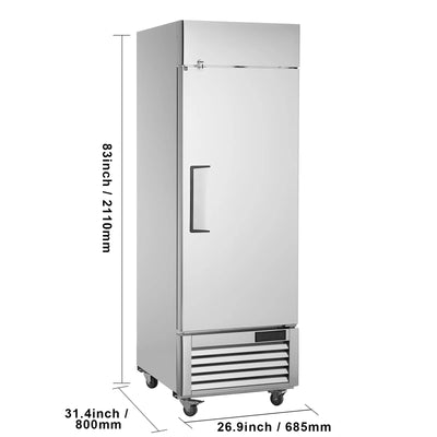 SKYSHALO Commercial Freezer 19.32 Cu.ft Reach In Upright Freezer 1 Door 4 Shelves