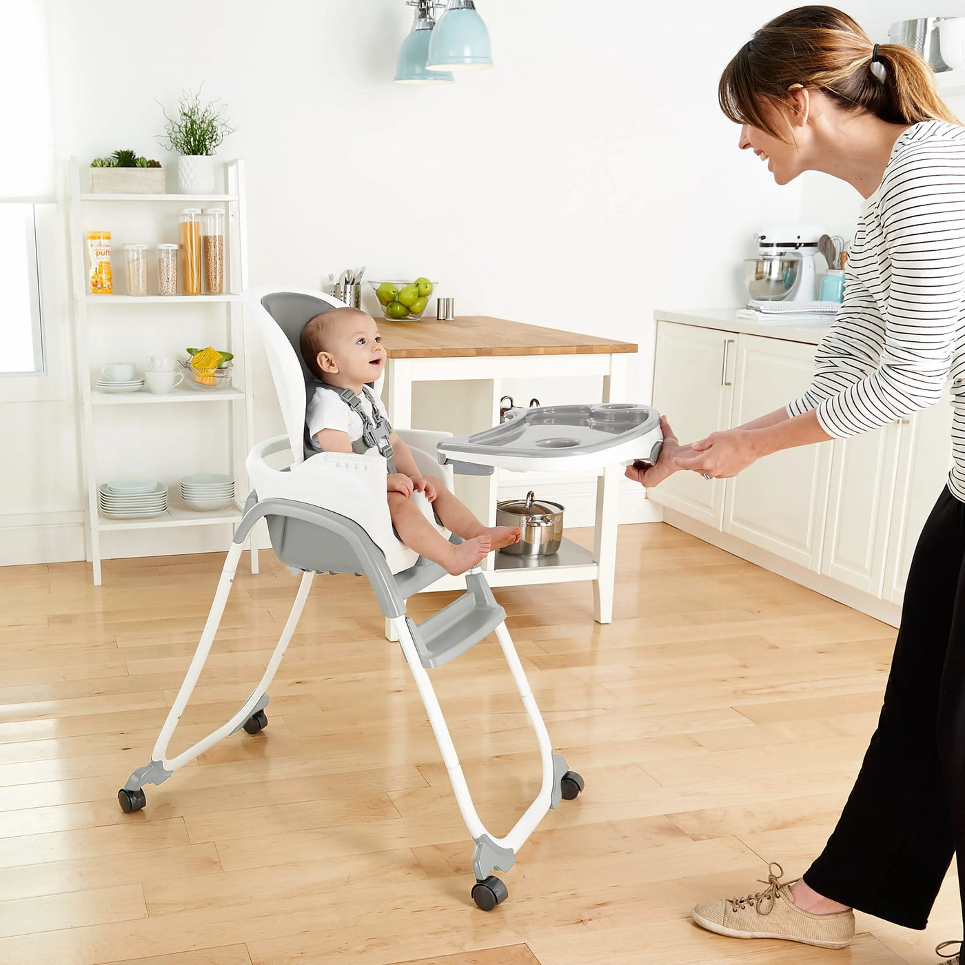 Ingenuity SmartClean Trio Elite 3-in-1 Convertible High Chair, Toddler Chair, and Booster Seat, For Ages 6 Months and Up, Unisex - Slate