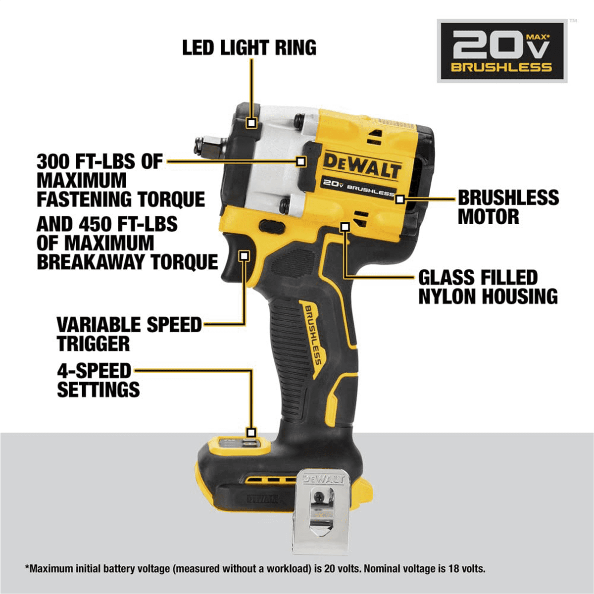 DeWalt 20V MAX 3/8" IMPACT WRENCH BARE TOOL