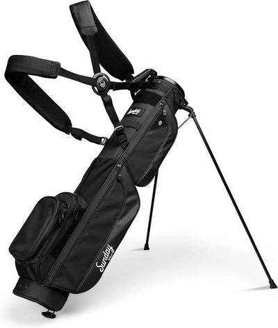 Sunday Golf Loma XL Bag - Lightweight Golf Bag with Strap and Stand – Easy to Carry Pitch n Putt Golf Bag – Golf Stand Bag for The Driving Range, Par 3 and Executive Courses, 3.4 pounds (Matte Black)