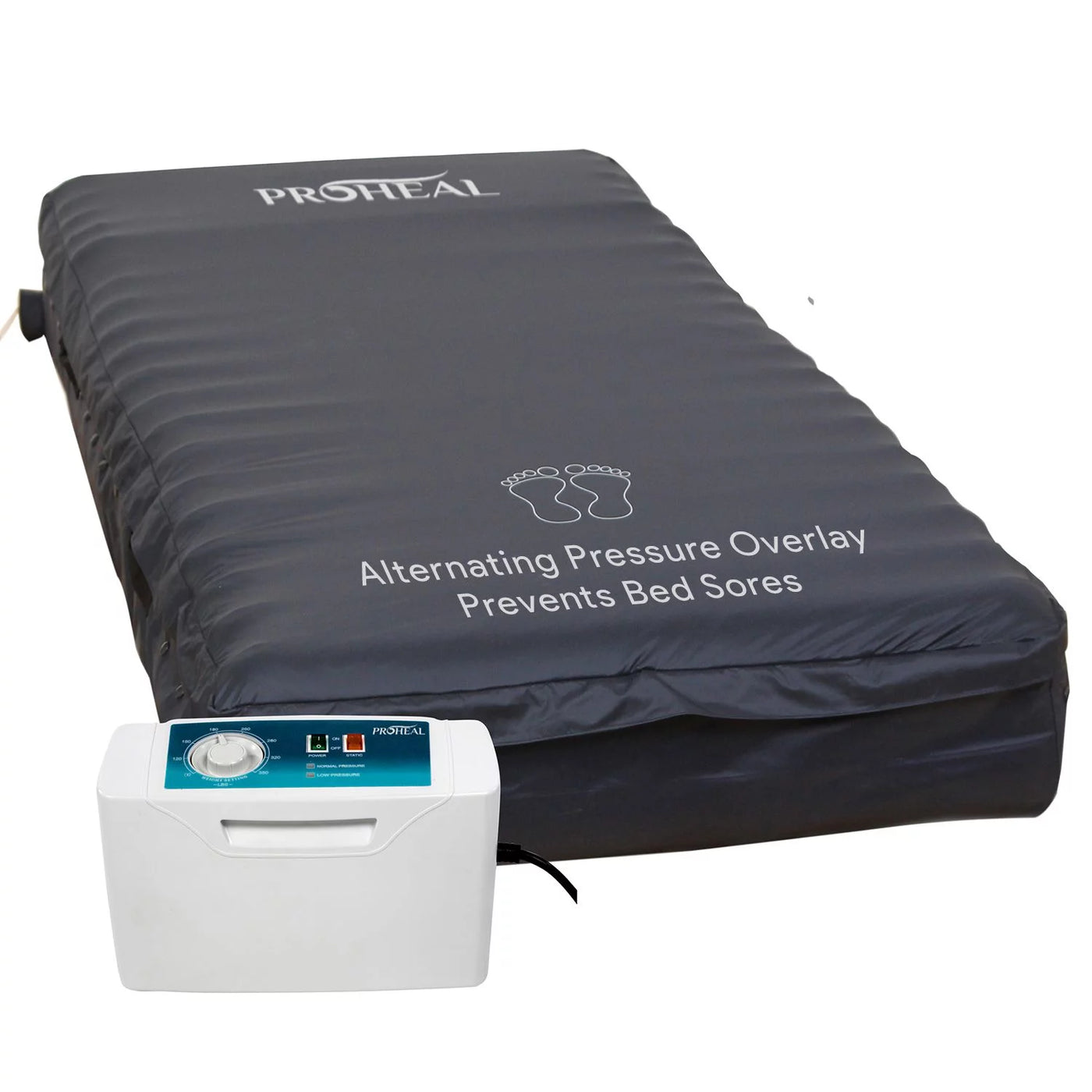 Proheal 5" Thick Alternating Pressure Bed Pad - Air Mattress Overlay with Pump - Bed Size 36” x 80” Thickness: variates