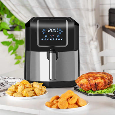 Homlixry Air Fryer 7QT 1700W Air Fryers Oven with Digital Display, 360° Air Circulation, Adjustable Temperature, Timer and Nonstick Basket for Oil Less or Low Fat Cooking, Black