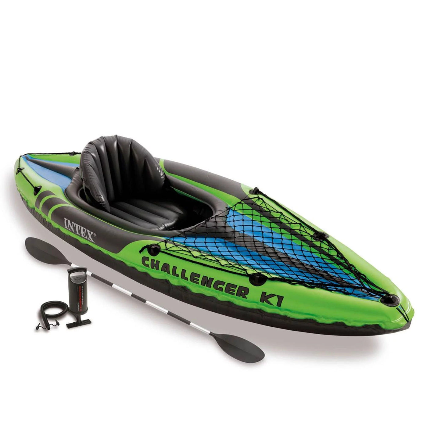 Intex Challenger K1 1 Person Inflatable Sporty Kayak w/Oars & Pump (2 Pack)