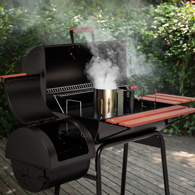 Royal Gourmet CC1830W 30" Barrel Charcoal Grill with Offset Smoker