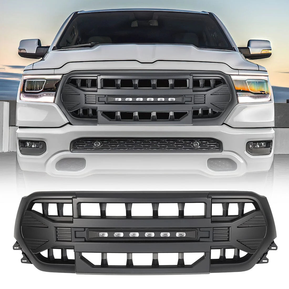 ARMOR GRILLE W/ LED OFF-ROAD LIGHTS for 2019-2024 Dodge Ram 1500