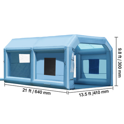 SKYSHALO Portable Spray Shelter, 21x13.5x9.8 ft, Includes 1100W Blower & Filtration System, Ideal for Mid-Size Vehicles & Bulky Furniture