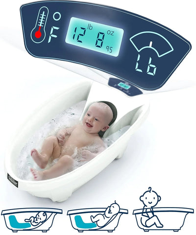 Baby Patent AquaScale Baby Bath Tub - 0-24m - GEN 3 - with Thermometer & Scale | Bathtub for Newborn, Infant & Toddler, Small to Large