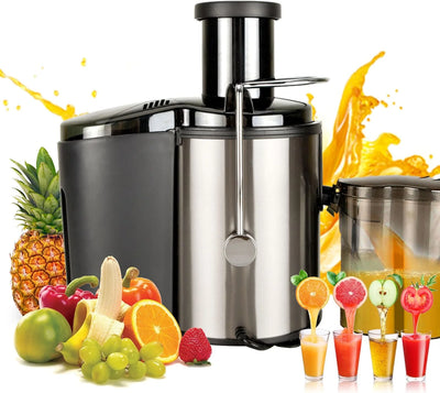 Machine, Juicer Juicer Multi-function Electric, 800W High Yield Juice Extractor with 3 Speeds, for Whole Vegetable and Fruit, Stainless Steel, Easy to Clean