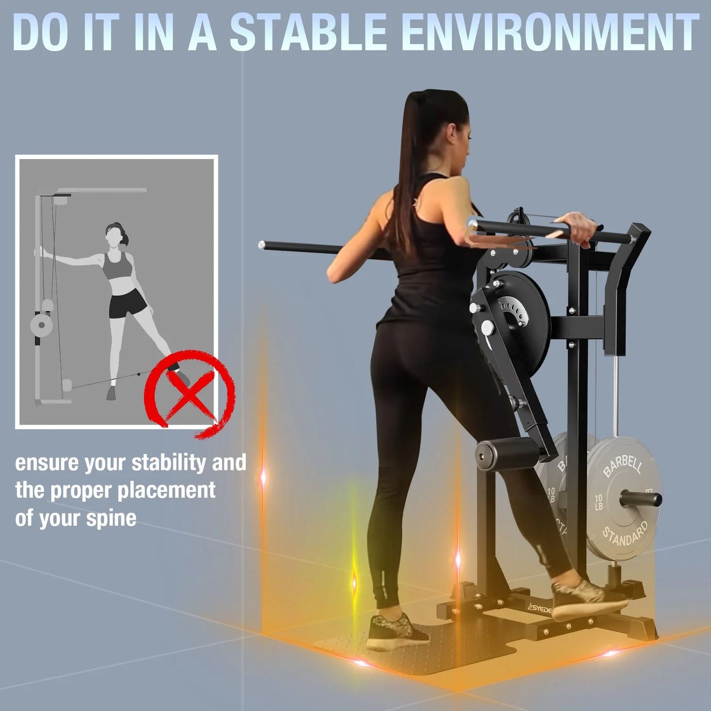 Syedee Leg Raise Machine, Adjustable Standing Hip Training Machine with 9 Height Setting,450lbs Capacity Plate Loaded for Hip Training and Home Gym Exercises