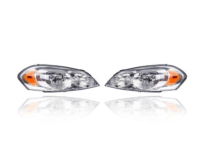 Headlight Assembly - DEPO Compatible/Replacement for '06-13 Chevrolet Impala Monte Carlo - Pair, Left Driver + Right Passenger Set - 25958360, 25958359 - CAPA