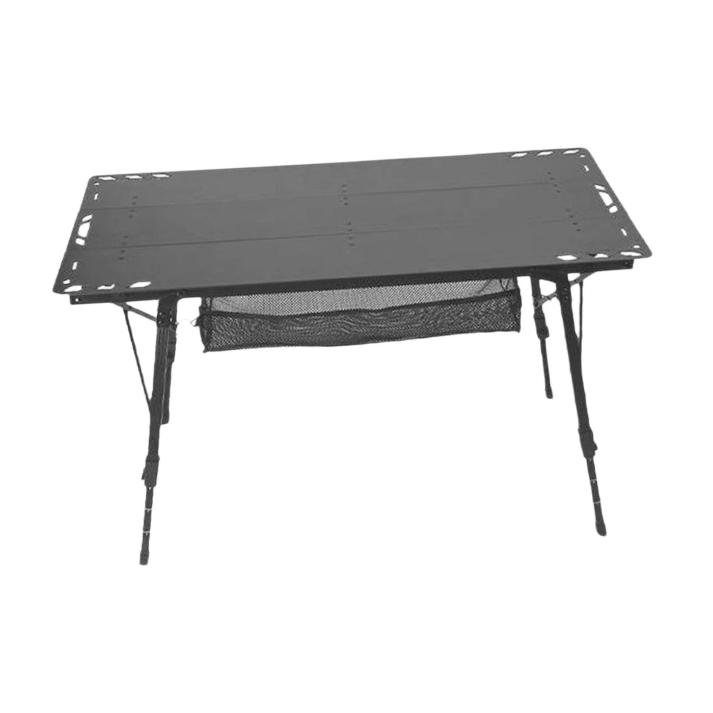 Miulika Folding Table Camping Table Foldable Small Table Sturdy Outdoor Table with Adjustable Legs for Camp Garden Barbecue Yard Boat Black