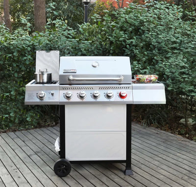 Royal Gourmet GA5401T 5-Burner BBQ Liquid Gas Grill with Sear Burner and Side Burner, 64,000 BTU