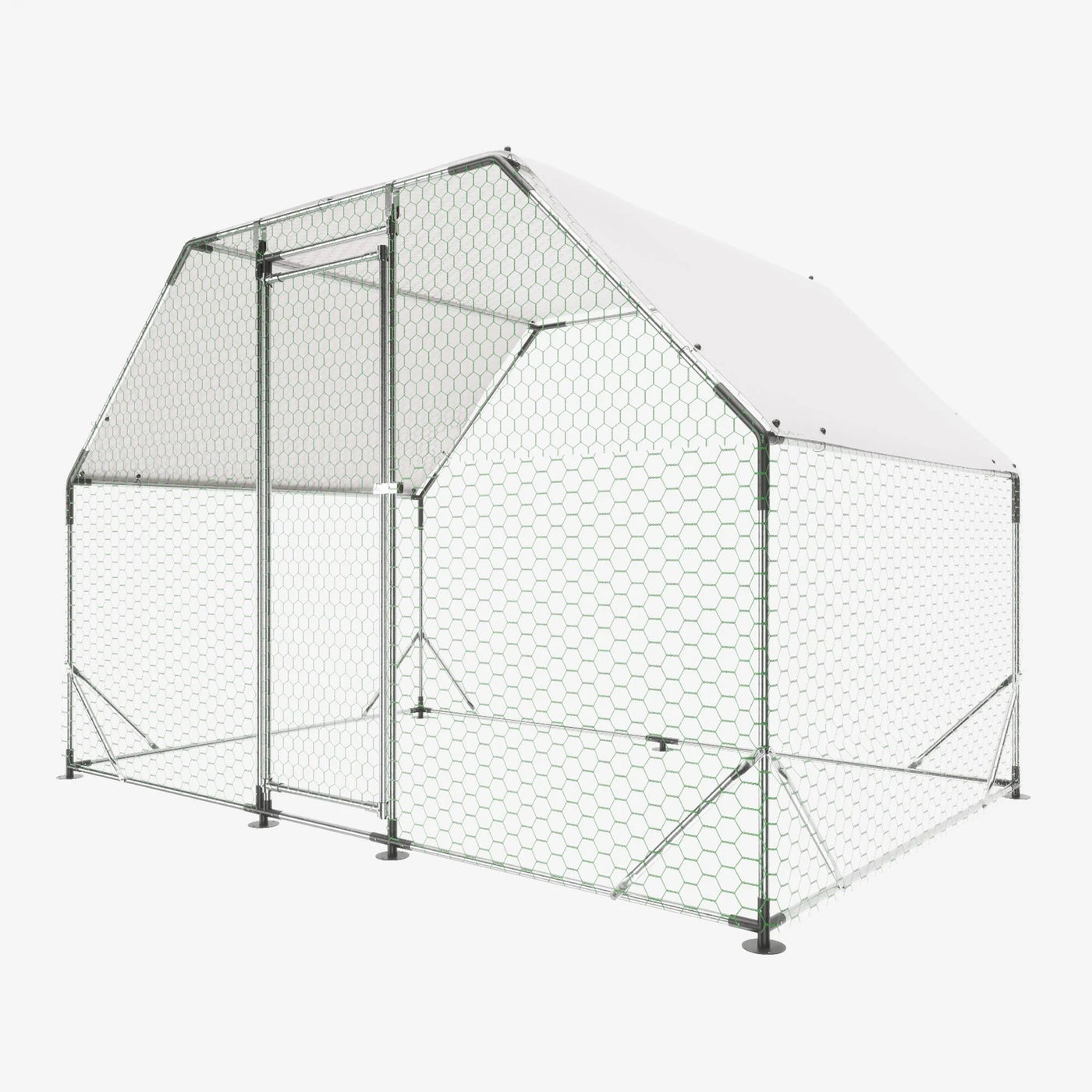 Large Chicken Coop for 6-8 Chickens, Seizeen Walk-in Chicken Run with Waterproof, Galvanized Wire Poultry Hen Dog House Rabbits Hutch Duck Cage, 10FT