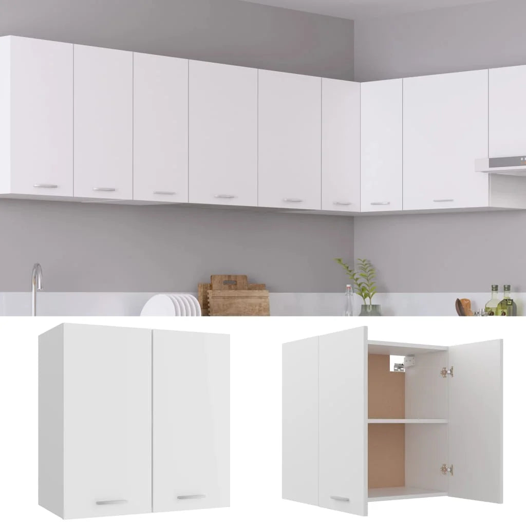 White Hanging Cabinet 23.6x12.2x23.6 - Durable Engineered Wood Construction - Spacious Storage - Easy Wall Mounting - Ideal for Small Spaces and Modern Home Decor