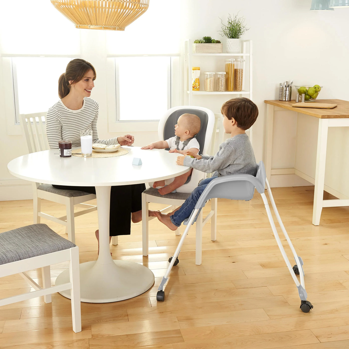 Ingenuity SmartClean Trio Elite 3-in-1 Convertible High Chair, Toddler Chair, and Booster Seat, For Ages 6 Months and Up, Unisex - Slate