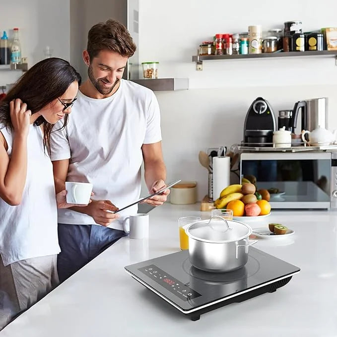 Portable Induction Cooktop,Hot Plate Electric Countertop Single Burner 1800W, Sensor Touch Stove with Digital Led Display, Timer and Child Safety Lock