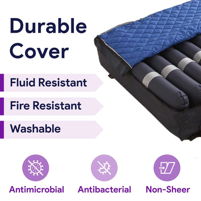 Proheal 5" Thick Alternating Pressure Bed Pad - Air Mattress Overlay with Pump - Bed Size 36” x 80” Thickness: variates