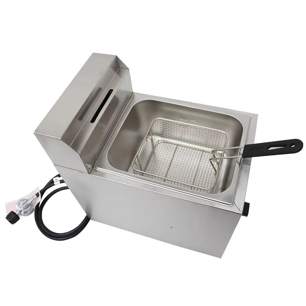 INTSUPERMAI Commercial 6L Single Tank Gas Deep Fryer Stainless Steel