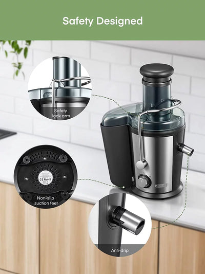 Juicer Machines Vegetable and Fruit, 800W Powerful Juilist Centrifugal Juicer Machines Easy to Clean with Brush, Dual Speeds Juice Extractor Machine with Large 3'' Feed Chute & Anti-Drip