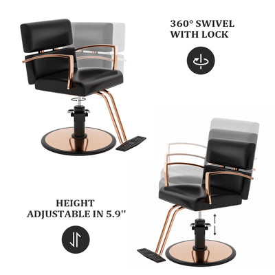 OmySalon Salon Chair Heavy Duty for Stylist, Barber Chair 360 Degree Swivel, Hydraulic Pump for Hair Cutting, Beauty Spa Styling Hairdressing Tattoo Equipment