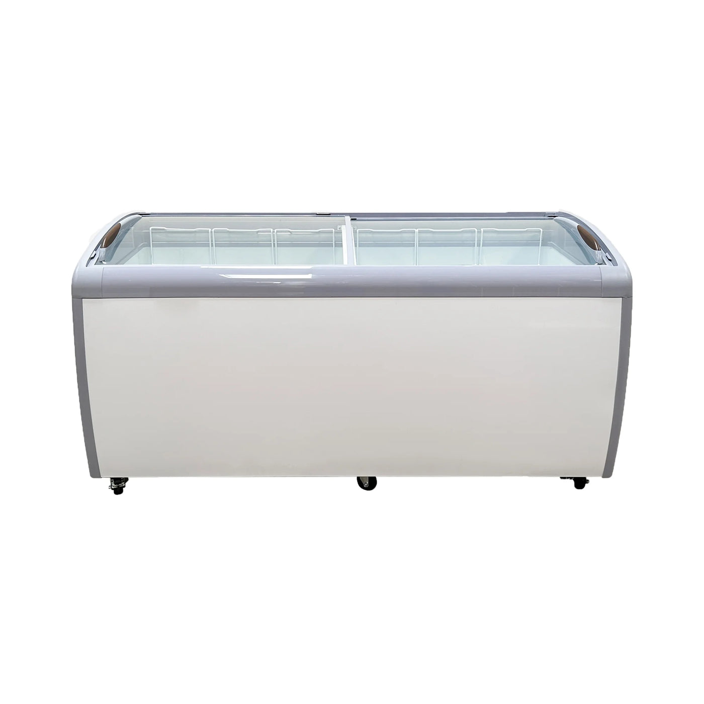 72 in. Curved Lid Glass Commercial Chest Freezer, 14.5 Cu. Ft.