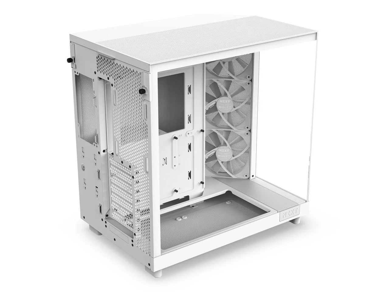 NZXT H6 FLOW Compact Dual-Chamber Mid-Tower Airflow Case, White, CC-H61FW-01