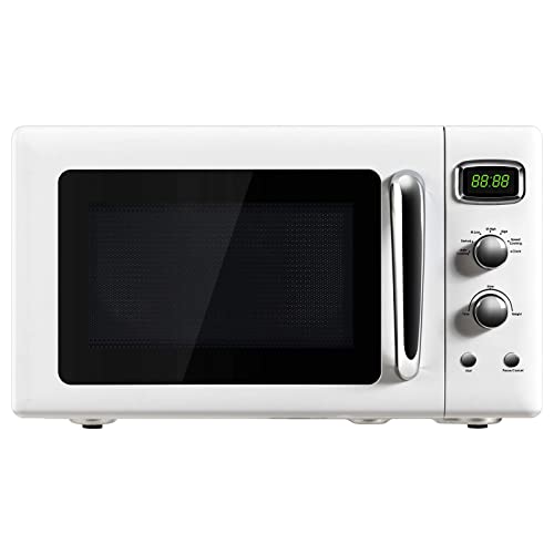 ARLIME Retro Microwave, 900W/0.9Cu.Ft, Small Countertop Microwave w/Defrost & Auto Cooking, LED Display, Pull Handle, Easy Clean Stainless Steel Interior, Child Lock, ETL Certification, Microwave Oven