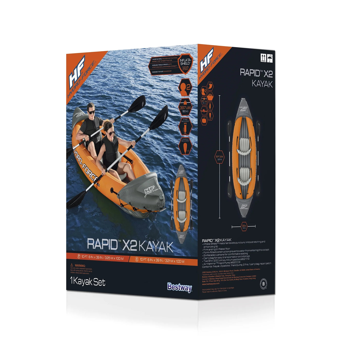 Bestway Hydro Force Lite Rapid X2 Inflatable Outdoor Water Sport Kayak Set