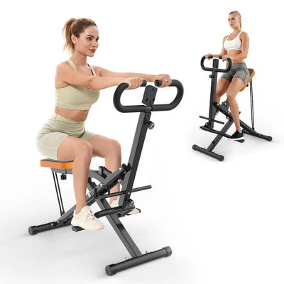 ACE-FIT 1-YEAR-WARRANTY,Foldable,250 LBS,35.43"L x 22.83"W x 43.70"H,Squat Machine for Home,Assist Trainer for Glutes with Resistance Bands,Ab Back/Leg Press Hip Thrust for Home Office Gym(Black)