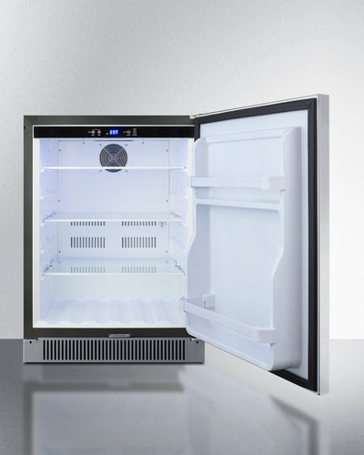 24" Wide Built-In Outdoor All-Refrigerator, Stainless Steel, LHD