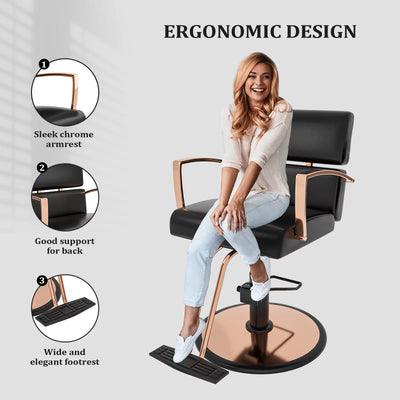 OmySalon Salon Chair Heavy Duty for Stylist, Barber Chair 360 Degree Swivel, Hydraulic Pump for Hair Cutting, Beauty Spa Styling Hairdressing Tattoo Equipment