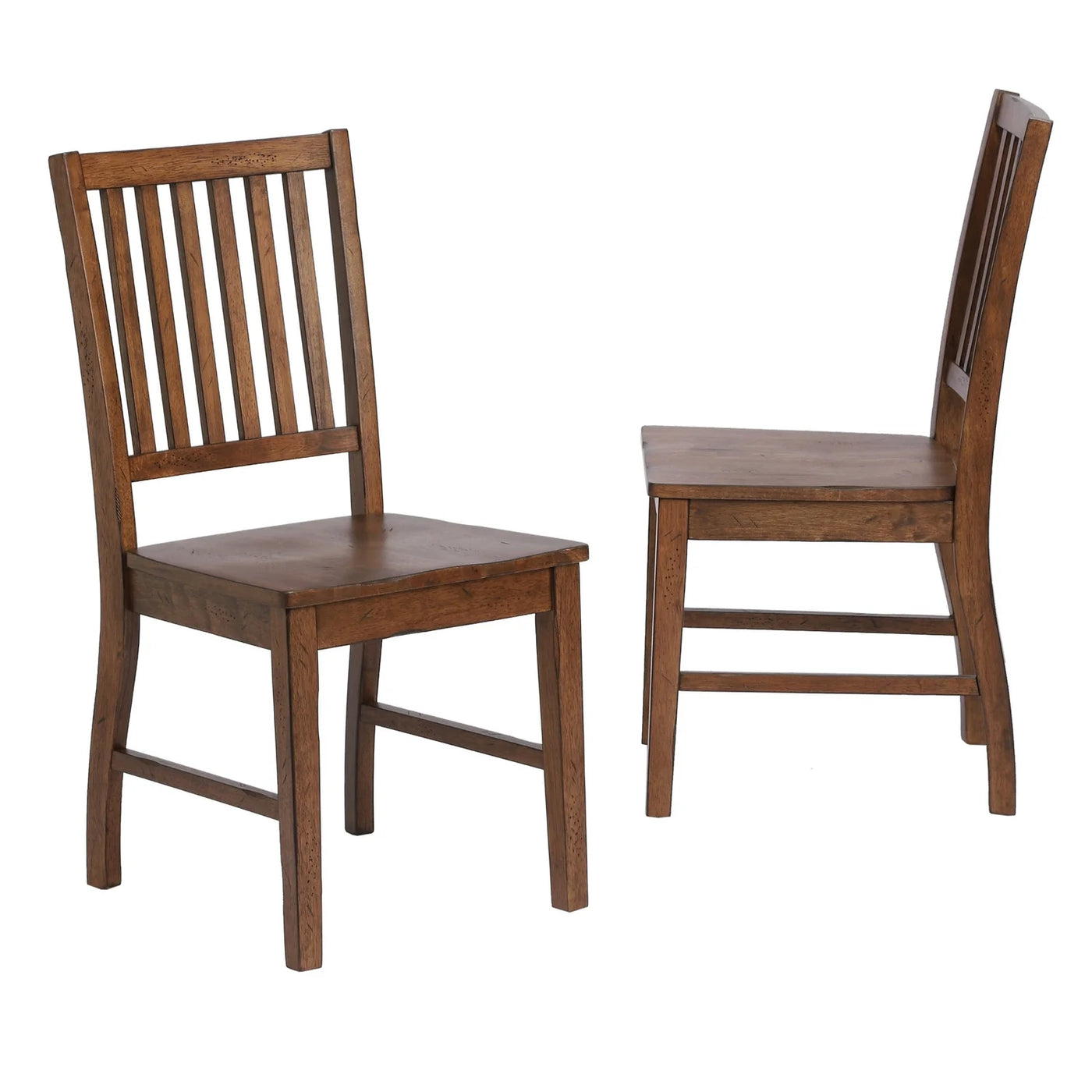 HomeStock Slat Back Dining Chair , Set Of 2 , Amish Brown