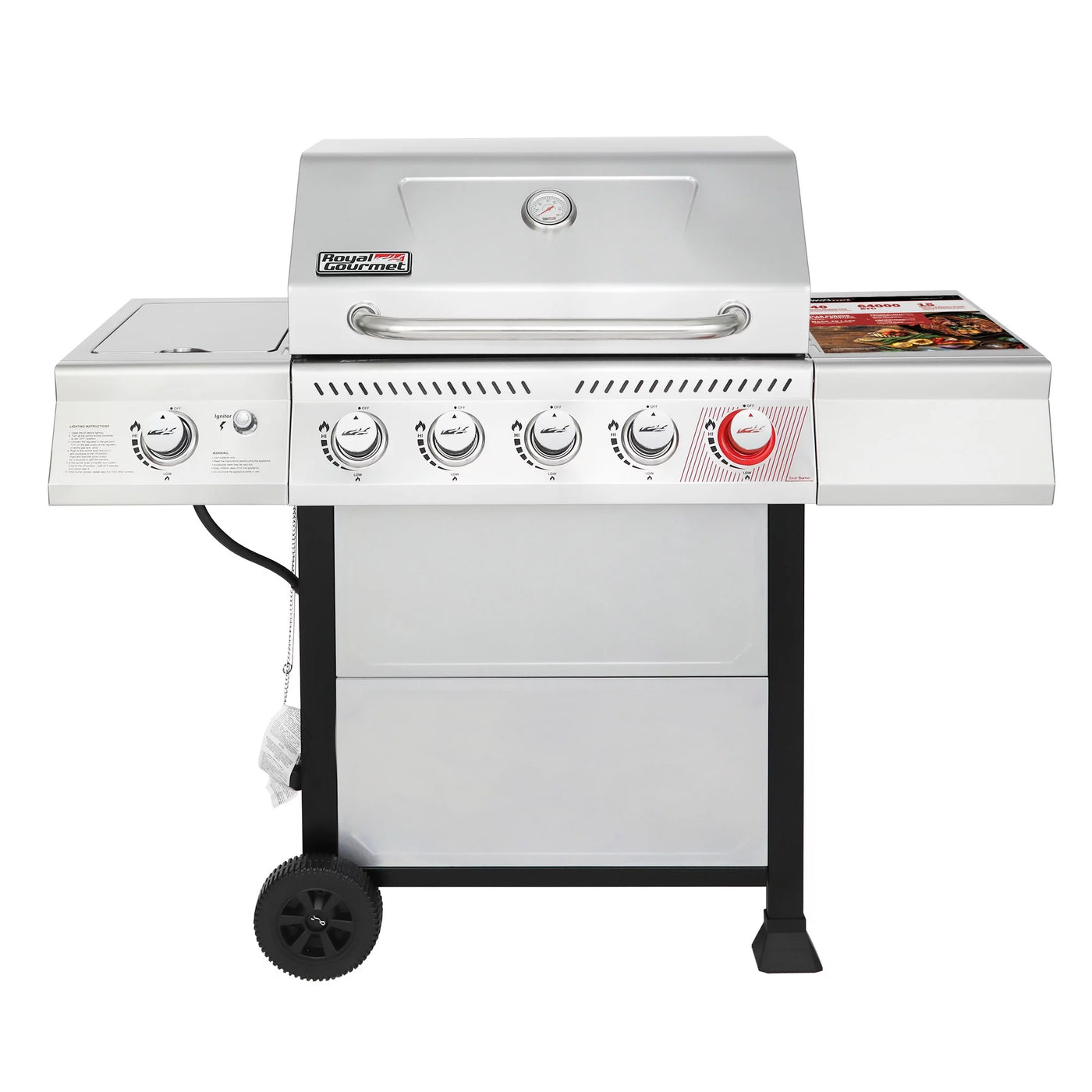 Royal Gourmet GA5401T 5-Burner BBQ Liquid Gas Grill with Sear Burner and Side Burner, 64,000 BTU