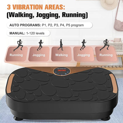 Vibrate Plate Exercise Machine Vibration Platform for Home Gym Whole Body Workout Weight Loss Shaping Toning with Resistance Bands,330lbs,Black RELIFE REBUILD YOUR LIFE