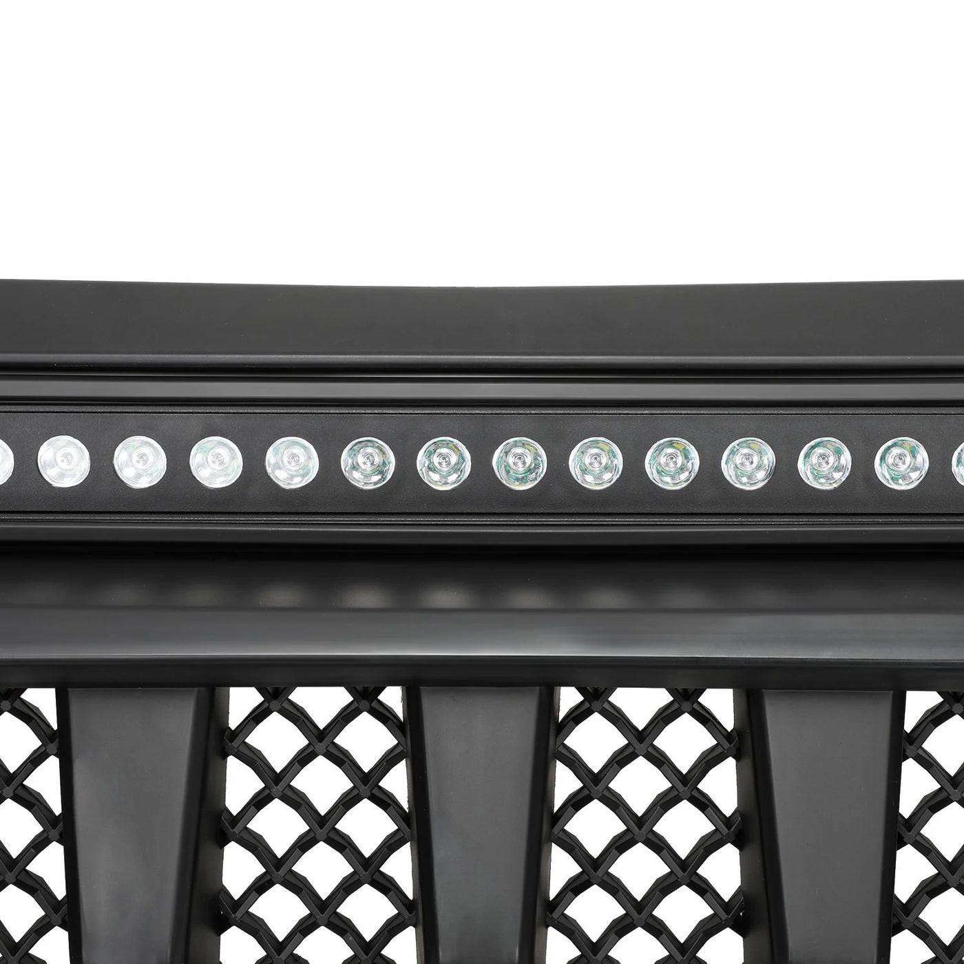 Black Off-Road Lights Front Grill Mars Grille with LED for 07-18 Jeep Wrangler JK