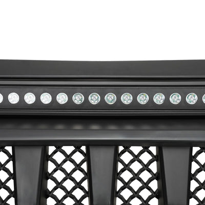 Black Off-Road Lights Front Grill Mars Grille with LED for 07-18 Jeep Wrangler JK