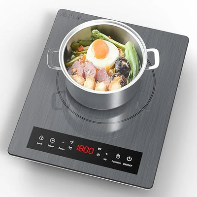 Portable Induction Cooktop,Hot Plate Electric Countertop Single Burner 1800W, Sensor Touch Stove with Digital Led Display, Timer and Child Safety Lock