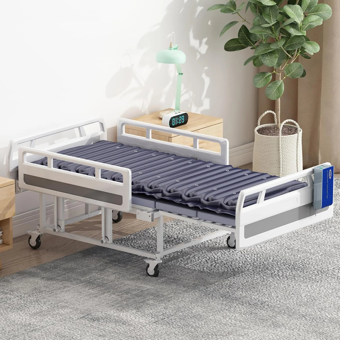 Alternating Air Pressure Mattress with Micro-Ventilation Holes, Bed Sore Pads, Electric Quiet Pump System, Sleep Mode, Air Mattress for Hospital