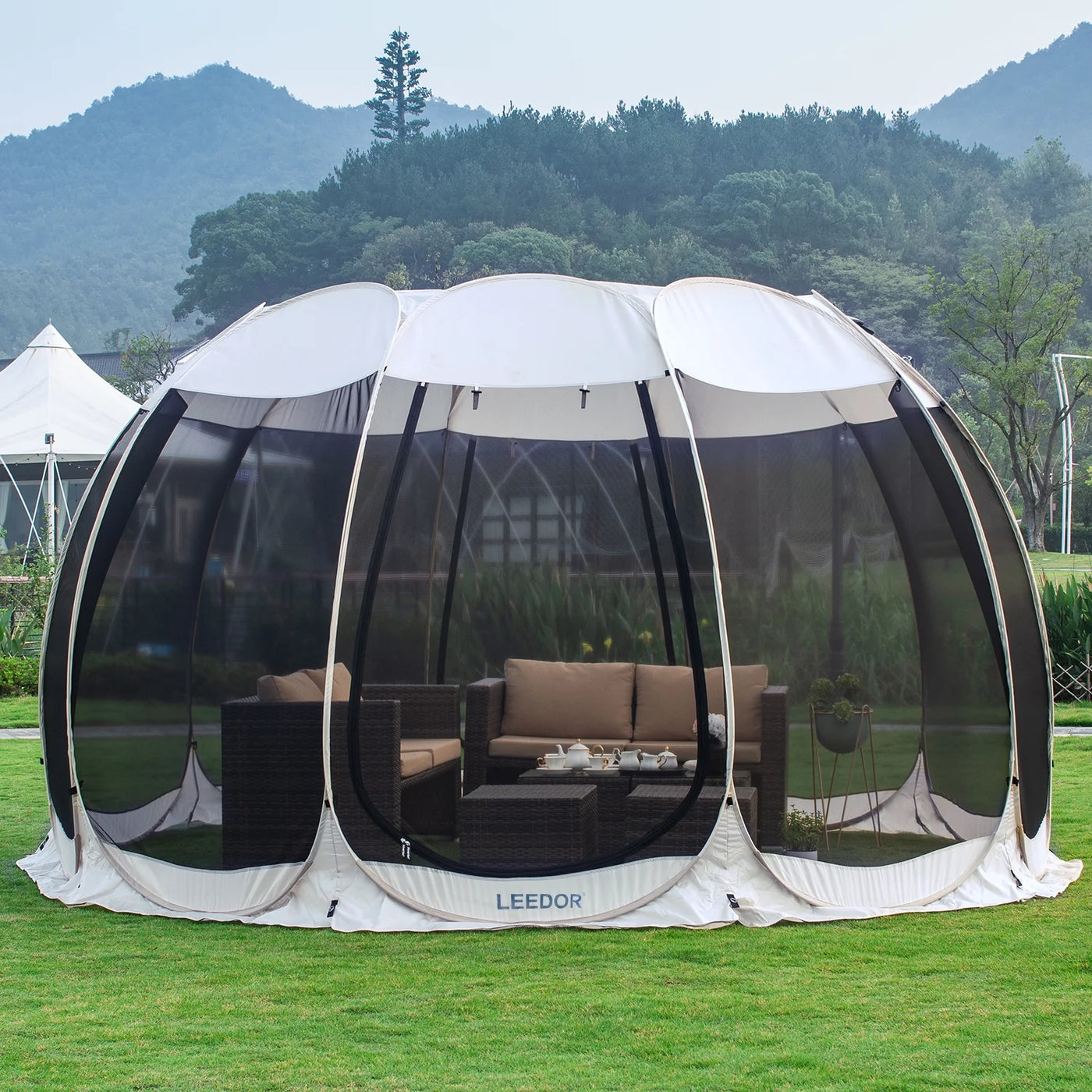 Screen House Tent Instant Room Outdoor Canopy 15x15 Gray