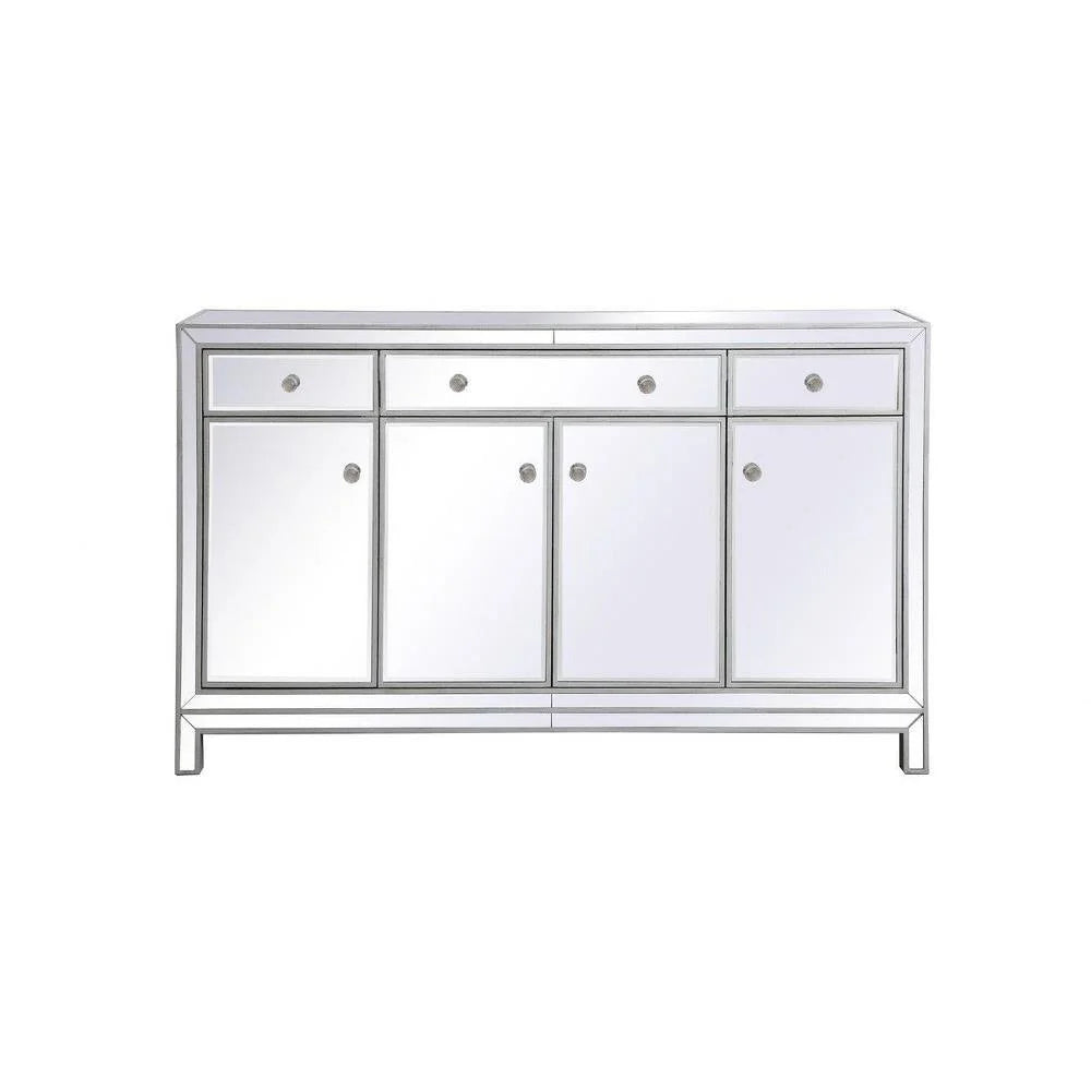 Mirrored Credenza in Modern Style-36 inches Tall and 15.75 inches Wide-Antique Silver Finish Bailey Street Home 779-Bel-5046497