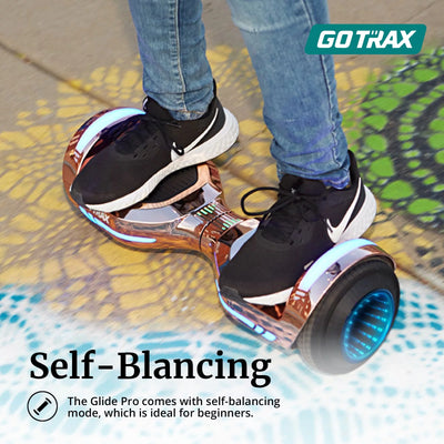 GOTRAX GLIDE PRO Bluetooth Hoverboard, 6.5" Wheels and 7 Colors Lights Self Balancing Scooters for 44-176lbs Kids Adults Silver