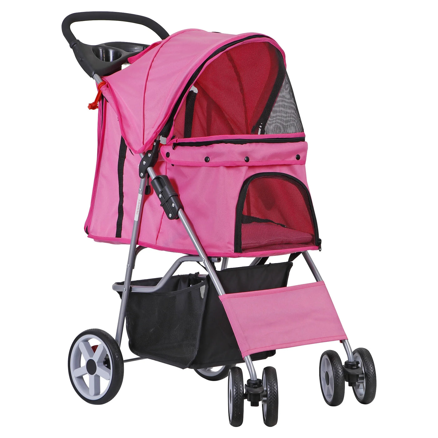 ZENY 4 Wheel Foldable Dog Pet Stroller - Pink