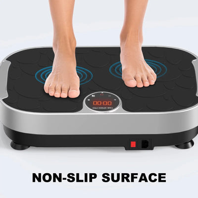 Vibration Plate Power Vibrate Fitness Platform Exercise Machine for Lymphatic Drainage Weight Loss Fat Burner with Loop Bands Remote Control RELIFE REBUILD YOUR LIFE