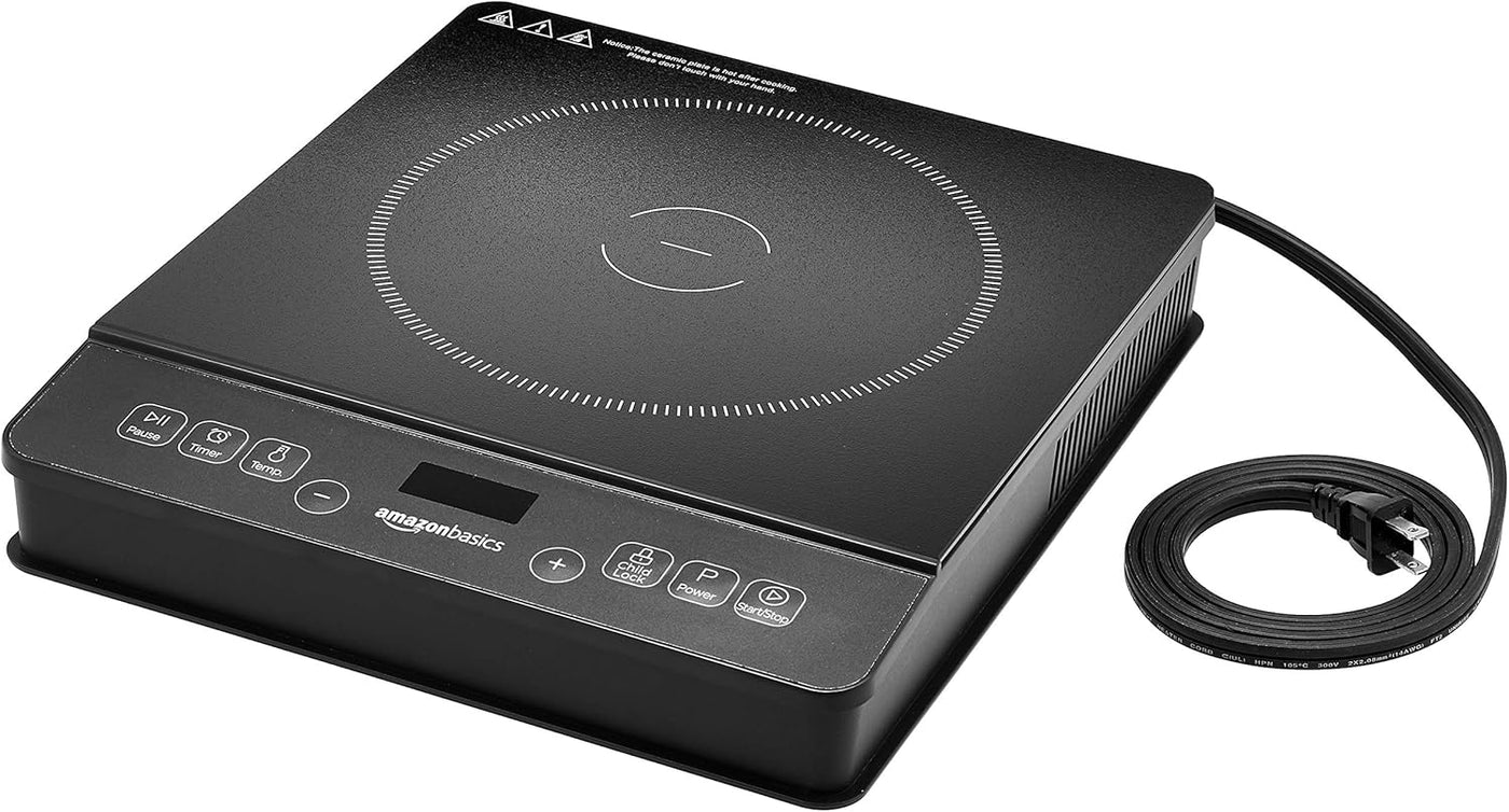 1800W Portable Induction Cooktop Burner, medium, Black