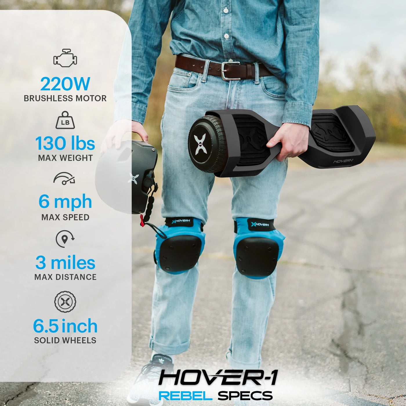 Hover-1 Rebel Kids Hoverboard with LED Headlight, 6 m Max Speed, 130 Lbs. Max Weight, 3 Miles Max Distance - Pink Zebra