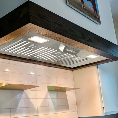 Range Hood, Ultra Quiet Stainless Steel Ducted Insert/Built-in Kitchen Vent Hood with Powerful Suction, LED Lights and Dishwasher Safe Filters, 3-Speed 600 CFM (36in Cold)